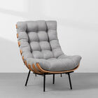 Poltrona Costela Encosto Alto - Cinza