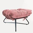 Poltrona Costela Ferro Industrial X Pé Cruzado Com Puff Banqu