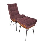 Poltrona Costela Karine Com Puff Rosê