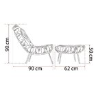 Poltrona Costela Karine Com Puff Rosê