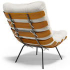 Poltrona Costela L02 Com Puff Sala De Estar Bouclê Cru  - Lya