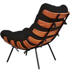 Poltrona Costela L02 Com Puff Sala De Estar Suede Preto - Lya