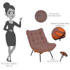 Poltrona Costela L02 Com Puff Sala De Estar Suede Rosê - Lyam