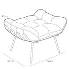 Poltrona Costela L04 Com Puff Sala De Estar Couro Branco - Ly