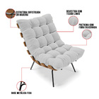 Poltrona Costela Linho Base Metálica Preto - D'rossi - A05 Ci