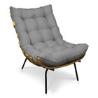 Poltrona Costela Linho Base Metálica Preto M11 - D'rossi - A2