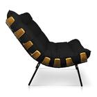 Poltrona Costela Linho Base Metálica Preto M11 - D'rossi - A7