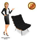 Poltrona Costela Linho Base Metálica Preto M11 - D'rossi - A7