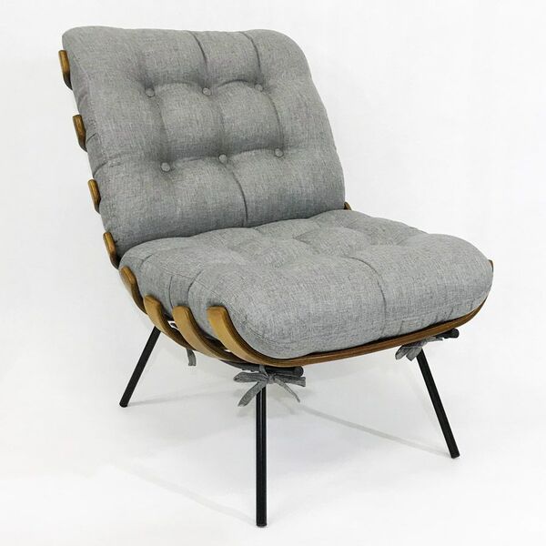 Poltrona Costela Linho Cinza - Poltronas Do Sul