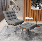 Poltrona Costela Linho Grafite A26 Base Metálica Preto - D'ro