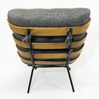 Poltrona Costela Linho Grafite Com Puff - Poltronas Do Sul