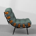 Poltrona Costela Linho - Verde Musgo