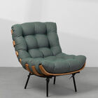 Poltrona Costela Linho - Verde Musgo