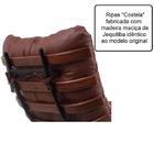 Poltrona Costela Massageadora E Pufe Em Suede Marrom - Imbuia