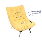 Poltrona Costela Massageadora Em Sarja Amarela - Natural Com