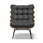 Poltrona Costela Metálica Preta Sintético Preto D03 - D'rossi