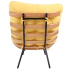 Poltrona Costela Original Com Banqueta Em Sarja Amarela Natur