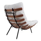 Poltrona Costela Original Com Banqueta Em Sarja Cru Natural B