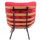 Poltrona Costela Original Com Banqueta Em Sarja Vermelha Natu