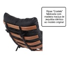 Poltrona Costela Original Em Couro Branca Natural Base Preta