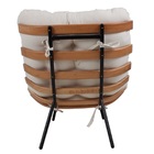 Poltrona Costela Original Em Couro Branca Natural Base Preta