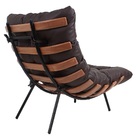 Poltrona Costela Original Em Couro Marrom Natural Base Preta