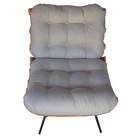 Poltrona Costela Para Sala De Estar Bege Lilies Móveis