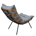 Poltrona Costela Para Sala E Quarto Linho Cinza - J.a Decor