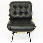 Poltrona Costela Preta Com Puff - Poltronas Do Sul