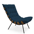 Poltrona Costela Suede Azul Marinho - Meu Lar Decorações De A