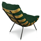 Poltrona Costela Suede Base Metálica - Pallazio - Verde