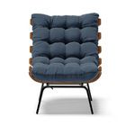 Poltrona Costela Suede Base Metálica Preto M11 - D'rossi - Az