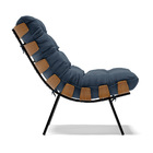 Poltrona Costela Suede Base Metálica Preto M11 - D'rossi - Az