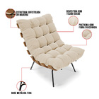 Poltrona Costela Suede Base Metálica Preto M11 - D'rossi - Be