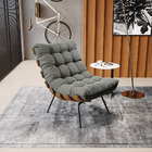 Poltrona Costela Suede Base Metálica Preto M11 - D'rossi - Gr