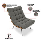 Poltrona Costela Suede Base Metálica Preto M11 - D'rossi - Gr