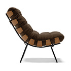 Poltrona Costela Suede Base Metálica Preto M11 - D'rossi - Ma