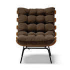 Poltrona Costela Suede Base Metálica Preto M11 - D'rossi - Ma