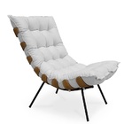 Poltrona Costela Suede Branco - Meu Lar Decorações De Ambient