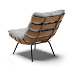 Poltrona Costela Suede Cinza Base Industrial Preto M11 - D'ro