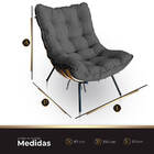 Poltrona Costela Suede D'w - Cinza