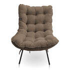 Poltrona Costela Suede D'w - Marrom Mascavo