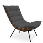 Poltrona Costela Suede Grafite - Meu Lar Decorações De Ambien