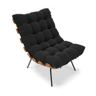 Poltrona Costela Suede Preto Base Industrial Preto M11 - D'ro