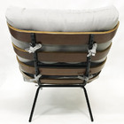 Poltrona Costela Tradicional Com Puff Linho Cinza Claro - Pol