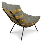 Poltrona Costela Veludo Base Metálica - Pallazio - Capuccino