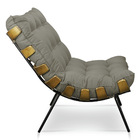 Poltrona Costela Veludo Base Metálica - Pallazio - Capuccino