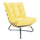 Poltrona Costela X Pé Cruzado Puff Banqueta Amarelo