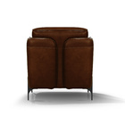 Poltrona Couro 100% Legítimo Fancy 1001 Café 03 - Star Confort