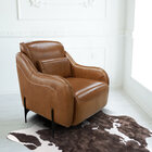 Poltrona Couro 100% Legítimo Fancy 1001 Capuccino 01 - Star C